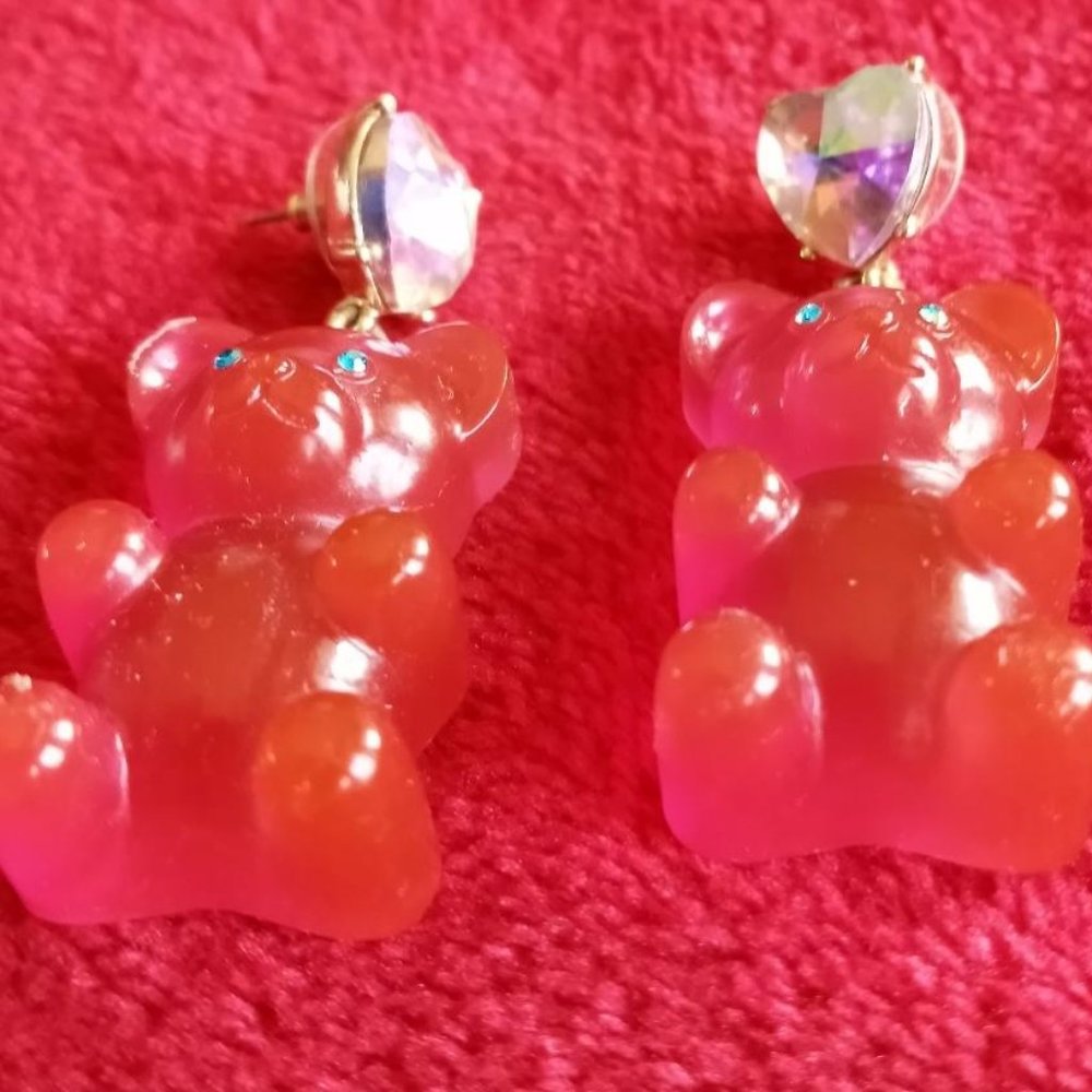 Betsey Johnson Red Gummy Bear Earrings